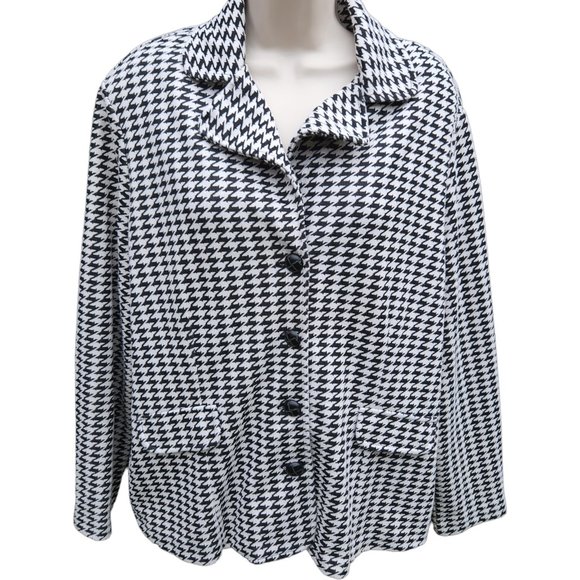 Cato Black and White Houndstooth Blazer - Picture 1 of 9
